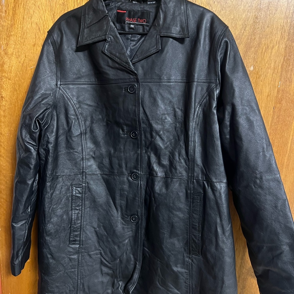 Phase two Black Leather Jacket